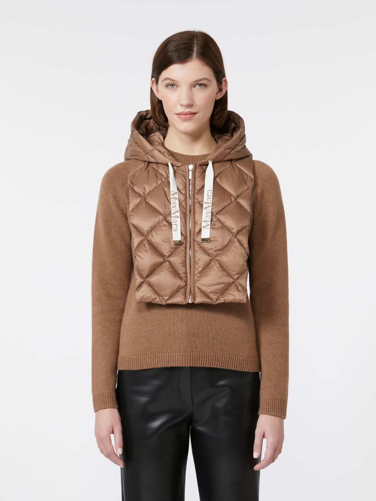 Water-repellent nylon fabric front insert - Brown