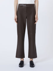 Slim-fit coated fabric trousers - Chocolate