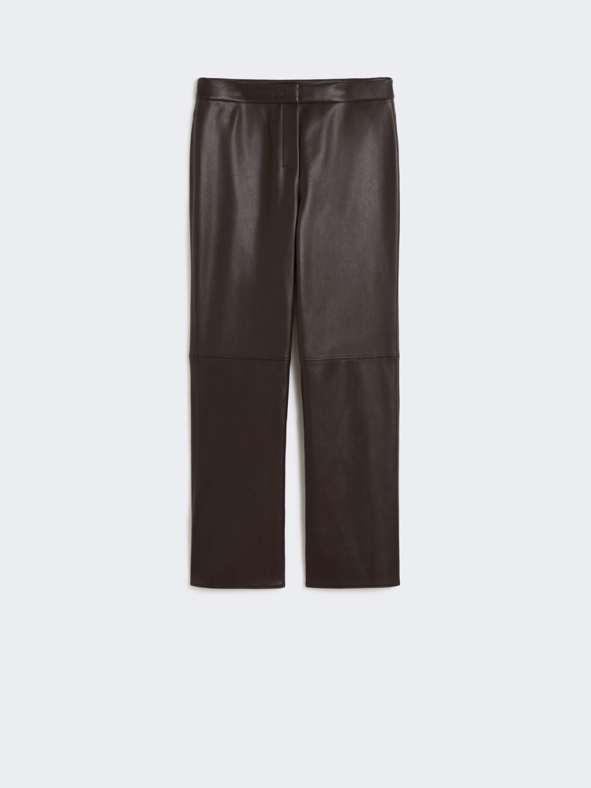 Slim-fit coated fabric trousers - Chocolate