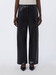 Coated fabric trousers - Black