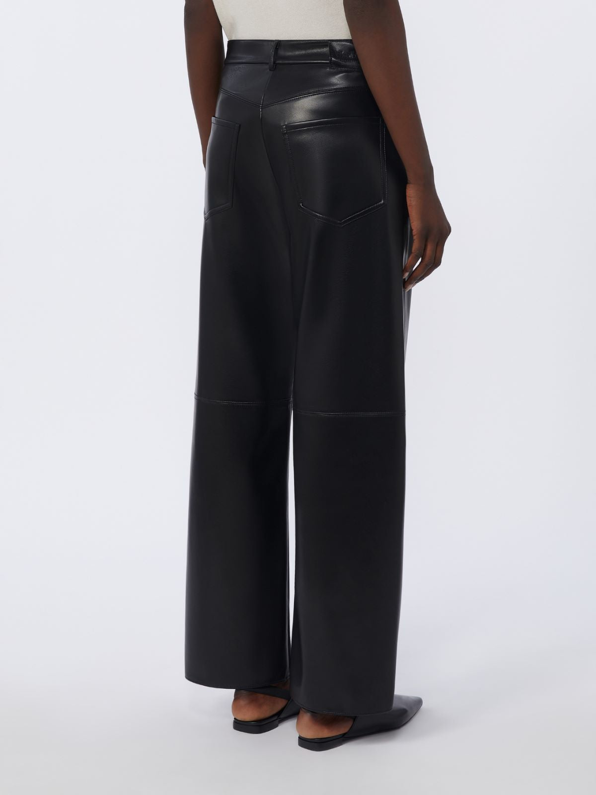 Coated fabric trousers - Black