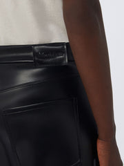 Coated fabric trousers - Black