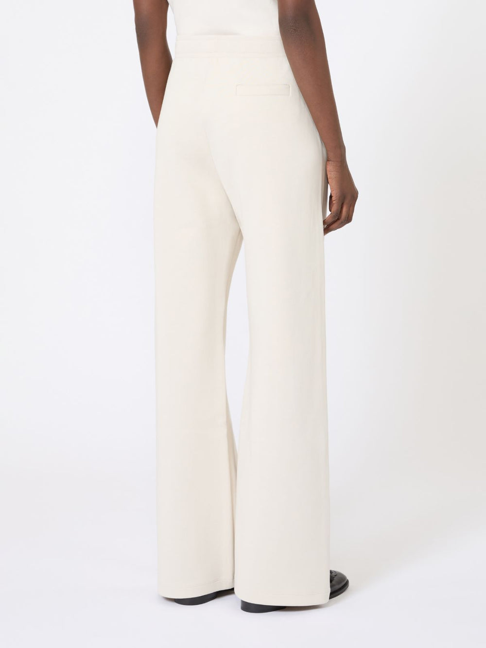Wide-fit jersey trousers - Ecru