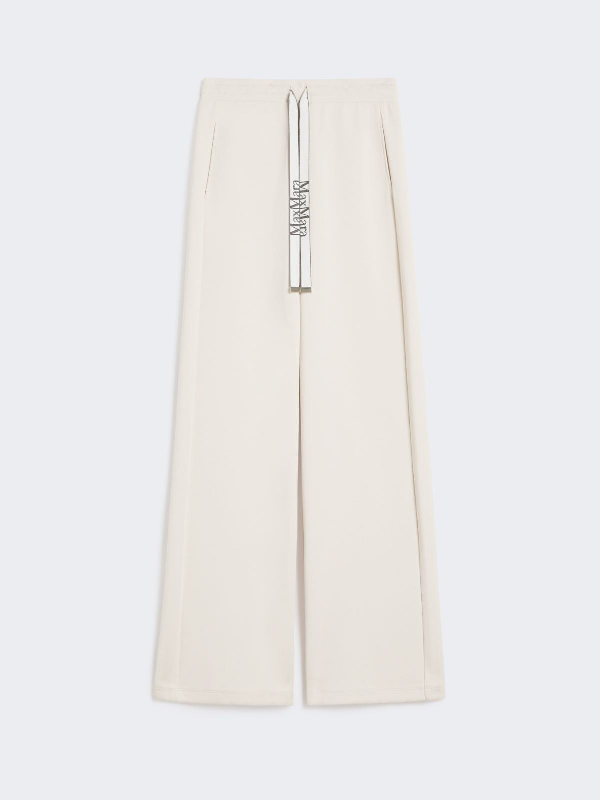 Wide-fit jersey trousers - Ecru