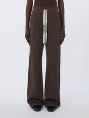 Wide-fit jersey trousers - Chocolate