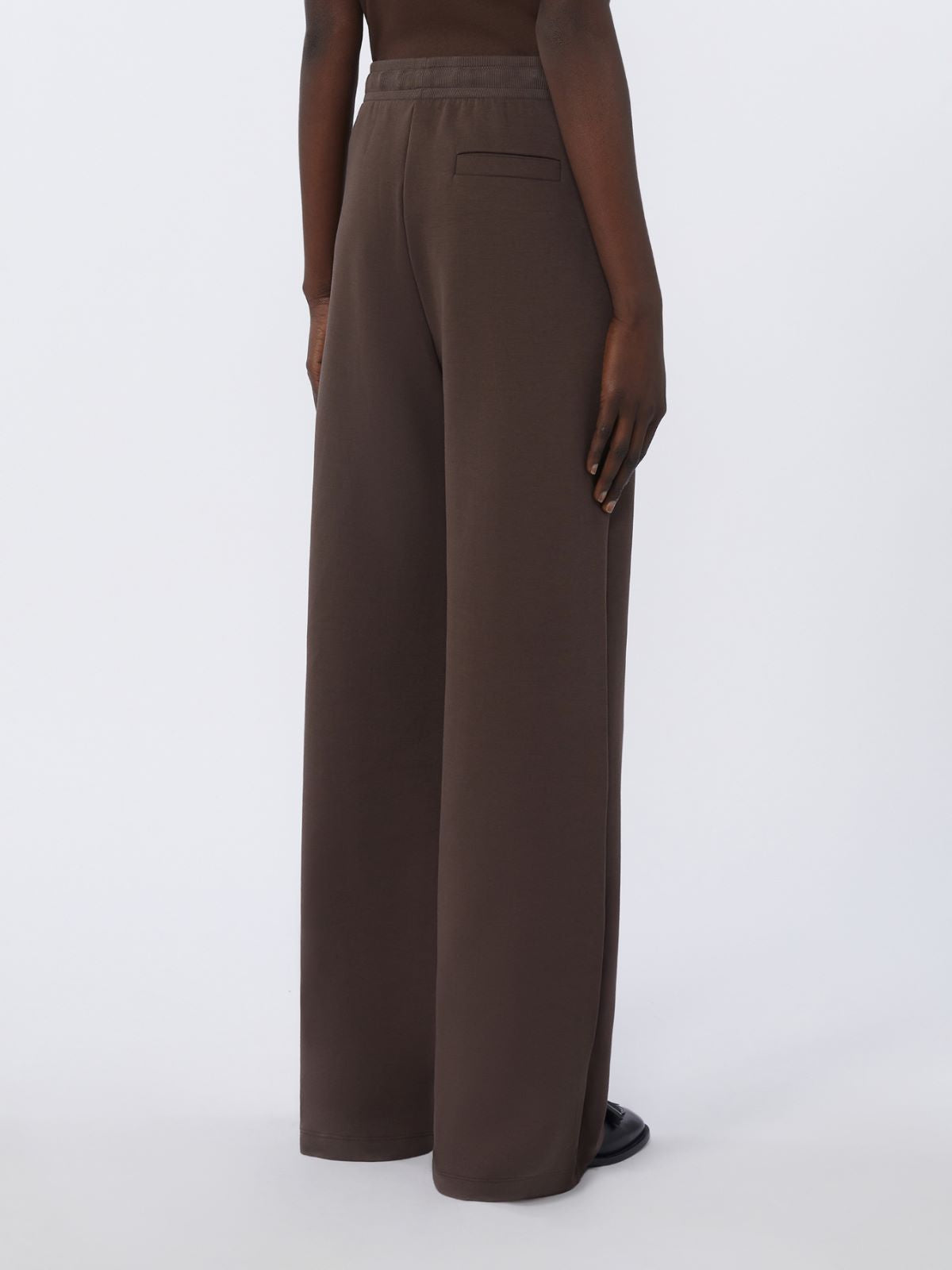 Wide-fit jersey trousers - Chocolate