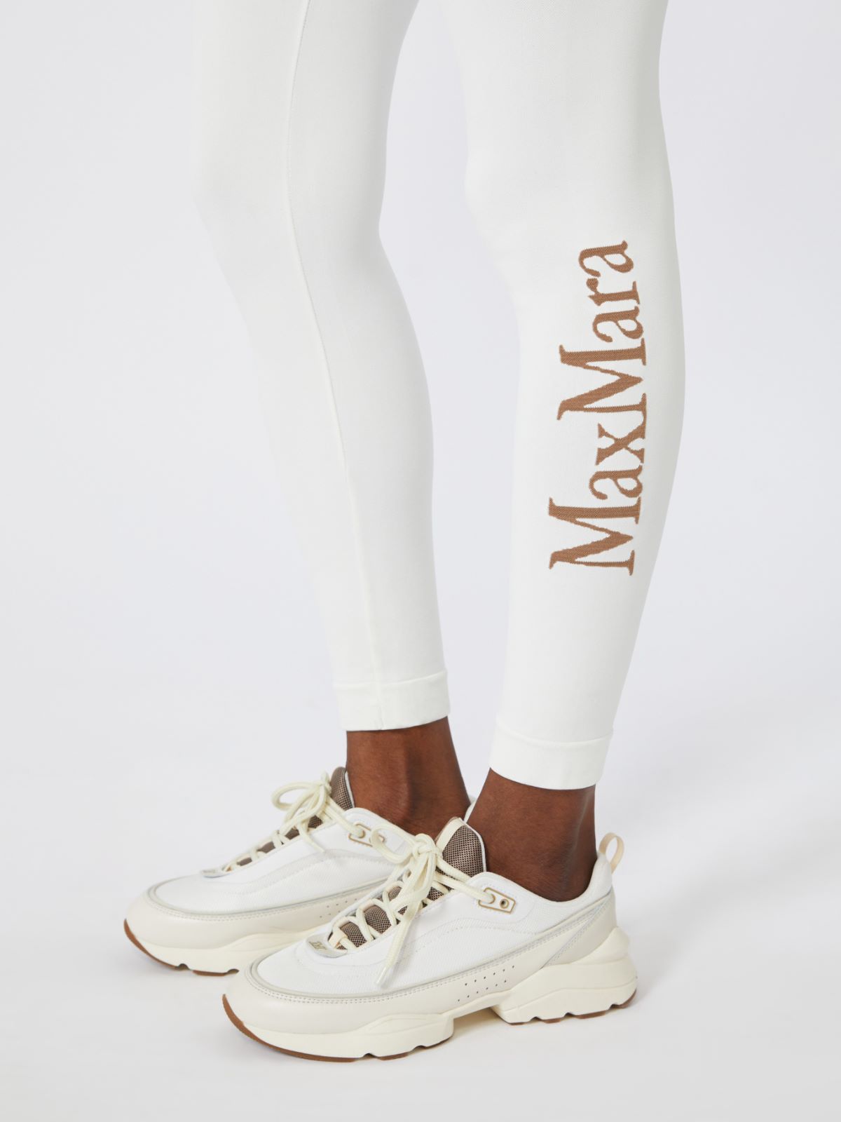 Stretch technical fabric leggings - White