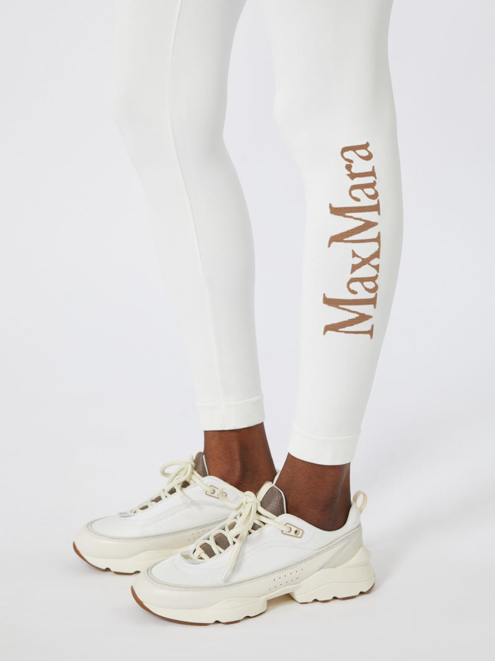 Stretch technical fabric leggings - White