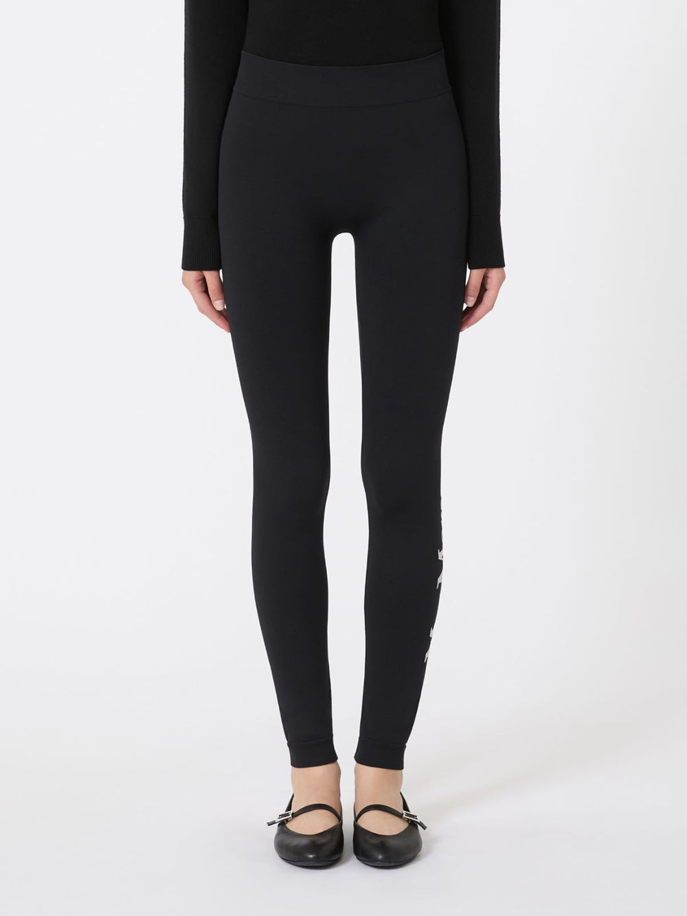 Stretch technical fabric leggings - Black
