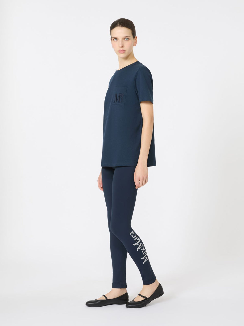 Stretch technical fabric leggings - Midnightblue